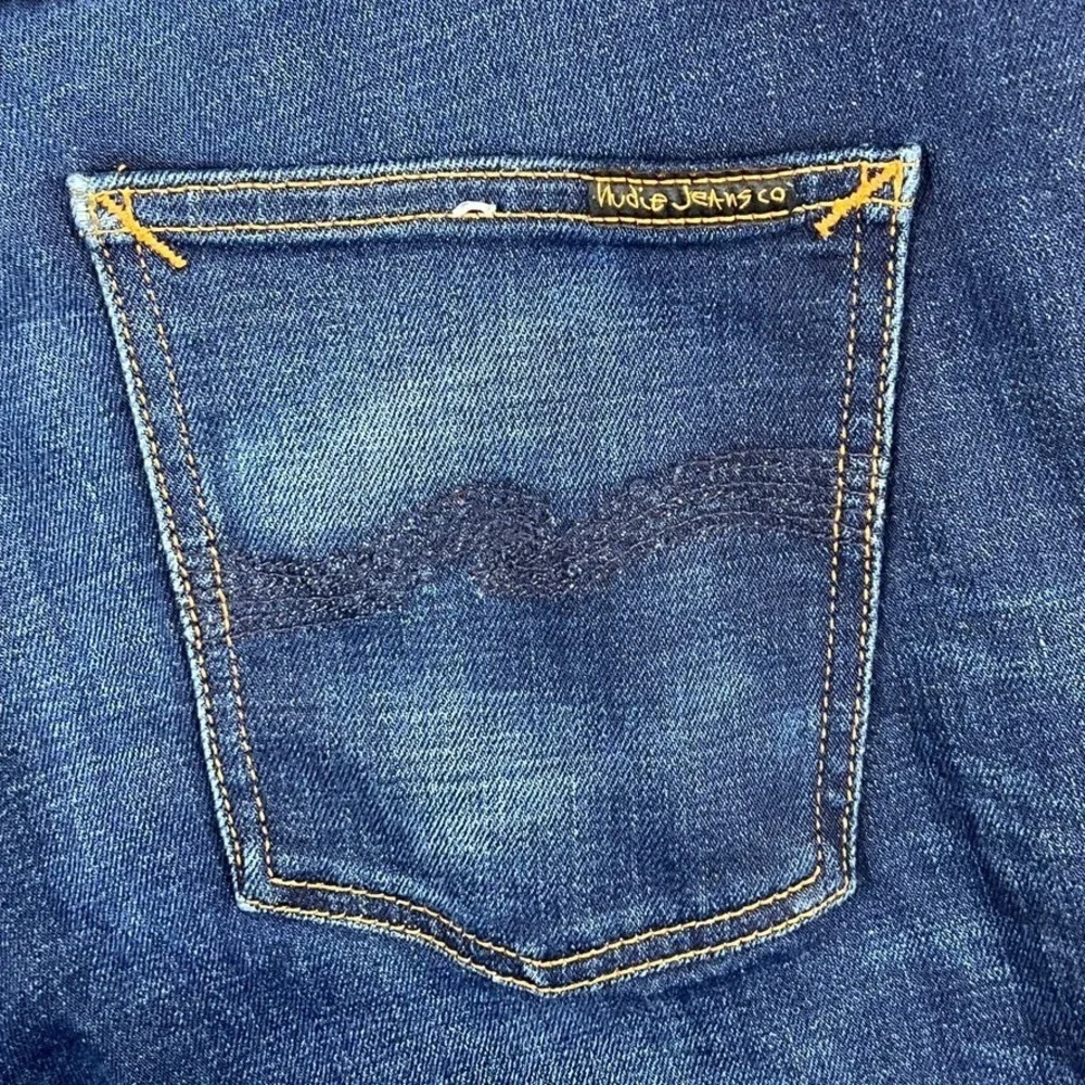 Nudie Jeans Mens 30x34‎ (A: 32x33) Blue Dark Wash Slim Fit Organic Cotton